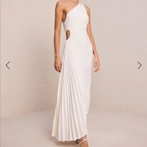 A.L.C. Delfina Matte Pleated Dress in Whisper White (Worn once and dry cleaned!)